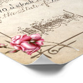 アンティークバラヴィンテージ婚姻証明書 ポスター (角)