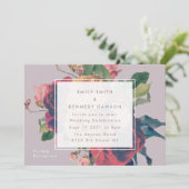 アンティークバラヴィンテージ薄紫結婚式招待状 招待状 (スタンド正面)