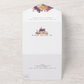 アンティークバラヴィンテージBoho 3イン1 結婚s オールインワン招待状 (外側)