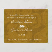 アンティークバラ写真と日付を保存する 案内ポストカード (裏面)