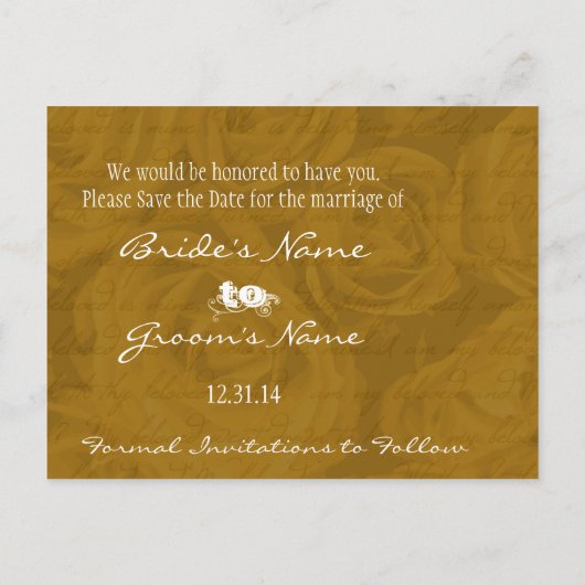 アンティークバラ写真と日付を保存する 案内ポストカード (裏面)