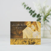 アンティークバラ写真と日付を保存する 案内ポストカード (スタンド正面)