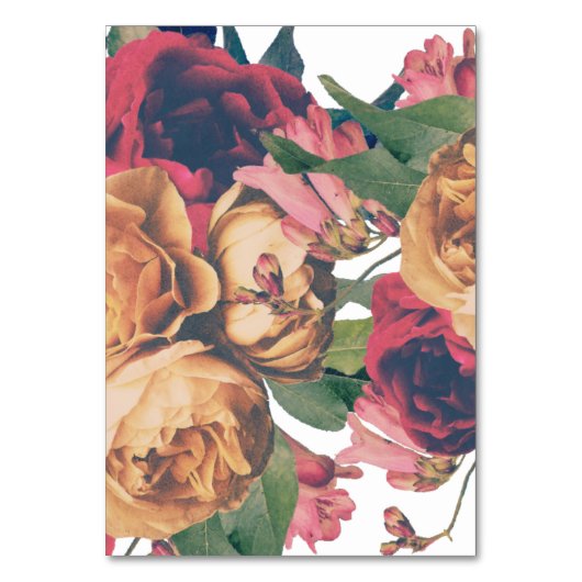 アンティークバラ植物学結婚のテーブル番号 テーブルナンバー (裏面)