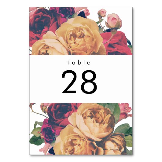 アンティークバラ植物学結婚のテーブル番号 テーブルナンバー (正面)