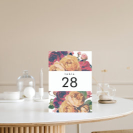 アンティークバラ植物学結婚のテーブル番号 テーブルナンバー