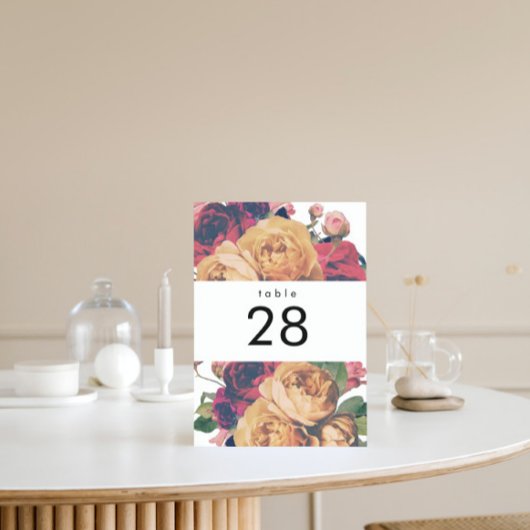 アンティークバラ植物学結婚のテーブル番号 テーブルナンバー