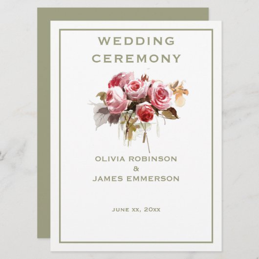 アンティークバラ水彩バラ式プログラム プログラム (正面/裏面)