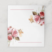 アンティークバラ水彩ピンクウェディングレセプション プレイスカード (外部開封)