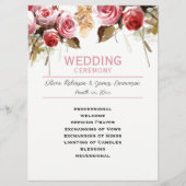 アンティークバラ水彩ピンク結婚ズ プログラム (正面)