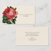 アンティークバラ美容師名刺テンプレート 名刺 (正面/裏面)