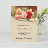 アンティークバラ花フローラヴィンテージブライダルシャワー 招待状 (スタンド正面)
