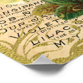 アンティークバラ香水蝶 ポスター (角)