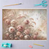 アンティークバラ18lbデコページティッシュペーパー 薄葉紙 (クラフト)