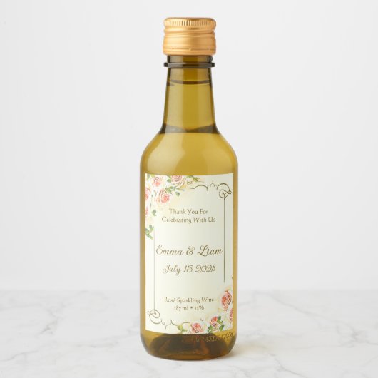 アンティークバラ2 x 3ミニワインラベル ワインラベル (正面)