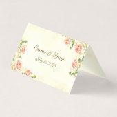 アンティークバラ3.5インチx 2インチ折り曲げ座席表 (裏面)