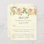 アンティークバラ4.25 x 5.5 RSVPフラットカード1 (正面/裏面)