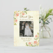 アンティークバラ4.5 x 6.25フラットサンキューカード サンキューカード (スタンド正面)