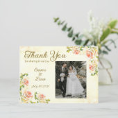 アンティークバラ6.25 x 4.5フラットサンキューカード サンキューカード (スタンド正面)