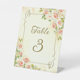 アンティークバラ8 X 10テーブル番号台座記号 台座サイン