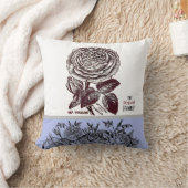 アンティークバラ – あなたの選択の文字ペリウィンクル クッション (ブランケット)