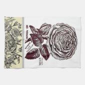 アンティークバラ – お客様の選択文字 キッチンタオル (横)