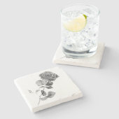 アンティークバラ ストーンコースター (横)