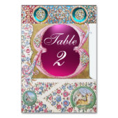 アンティークバラ、フローラ、ブルーピンク宝石、真珠 テーブルナンバー (裏面)