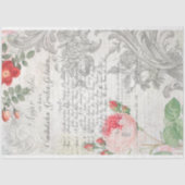 アンティークバラ、刻印された巻物とスクリプトの切り離し 薄葉紙 (正面)