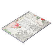 アンティークバラ、刻印された巻物とスクリプト ノートブック (左側)