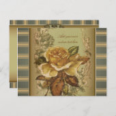 アンティークバラ(緑パーソナライズされた) ポストカード (正面/裏面)
