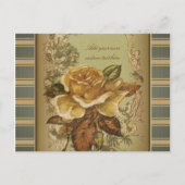 アンティークバラ(緑パーソナライズされた) ポストカード (正面)