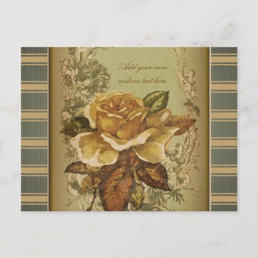 アンティークバラ(緑パーソナライズされた) ポストカード (正面)
