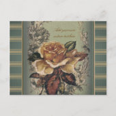 アンティークバラ(青パーソナライズされた) ポストカード (正面)