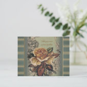 アンティークバラ(青パーソナライズされた) ポストカード (スタンド正面)