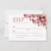 アンティークバラ- Wedding RSVP Card 3" x 5" (正面)