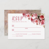 アンティークバラ- Wedding RSVP Card 3" x 5" (正面/裏面)