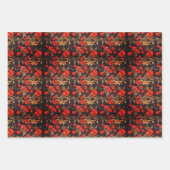 アンティークバルサムフラワーズパターンアート ラッピングペーパーシート (正面2)