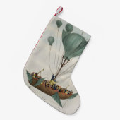 アンティークバルーン航空船アートワーク スモールクリスマスストッキング (正面 (吊り時))