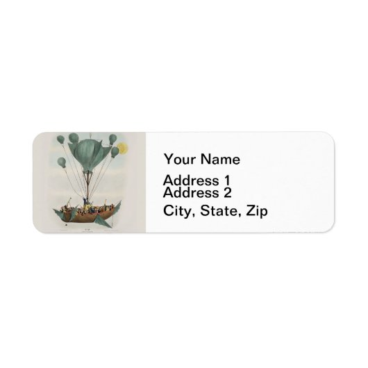アンティークバルーン航空船アートワーク ラベル (正面)