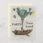 アンティークバルーン航空船アートワーク 招待状 (正面/裏面)