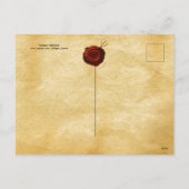 アンティークバレンタインデース、キューピッド、恋人と蝶 シーズンポストカード (裏面)