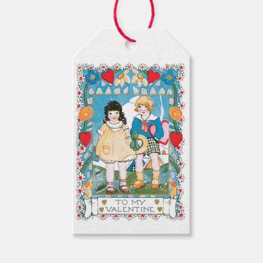 アンティークバレンタインデーハート ギフトタグ (正面)