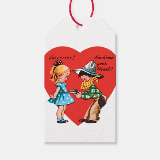 アンティークバレンタインデーハート ギフトタグ (正面)