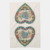 アンティークバレンタインデー、ヴィンテージ天使のハート キッチンタオル (縦)