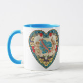 アンティークバレンタインデー、ヴィンテージ天使のハート マグカップ (左)