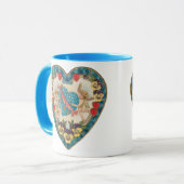 アンティークバレンタインデー、ヴィンテージ天使のハート マグカップ (正面左)