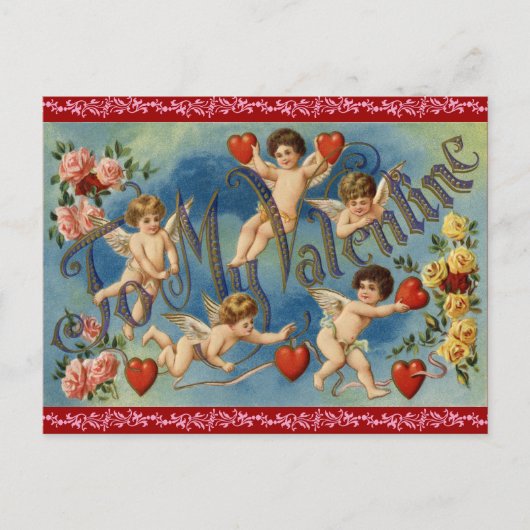 アンティークバレンタインハガキ シーズンポストカード (正面)