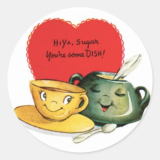 アンティークバレンタインハート ラウンドシール (正面)