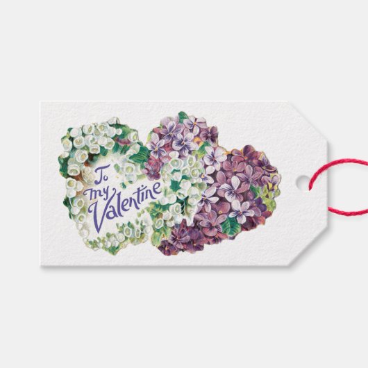 アンティークバレンタインブーケハート ギフトタグ (正面(横))