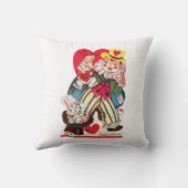 アンティークバレンタインボーイとウサギ クッション (裏面)